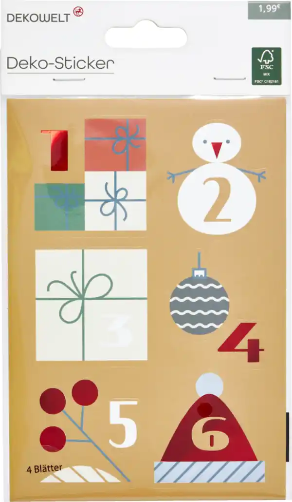 Bild 2 von DEKOWELT ADVENTSKALENDER STICKER