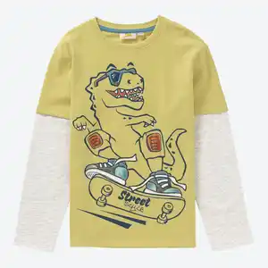 Kinder-Jungen-Langarmshirt mit Dino-Motiv