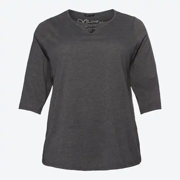 Bild 1 von Damen-Shirt in Mélange-Optik, große Größen