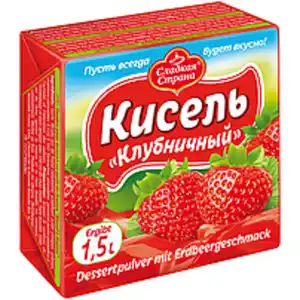 "SLADKAYA STRANA" Dessertpulver mit Erdbeergeschmack "Kissel...