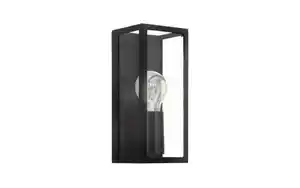 Wandleuchte Amezola, klar/schwarz, IP44, 26 cm