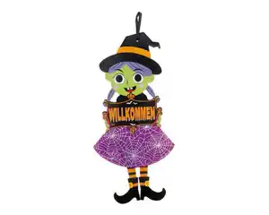 Deko Hänger Hexe novooo, Halloween, 20x57cm Holz
