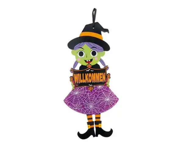 Bild 1 von Deko Hänger Hexe novooo, Halloween, 20x57cm Holz
