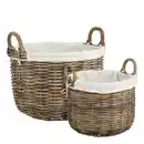 Bild 2 von Korb »Universell«, DxH: 48 x 45 cm, rund, Rattan/Baumwolle, grau