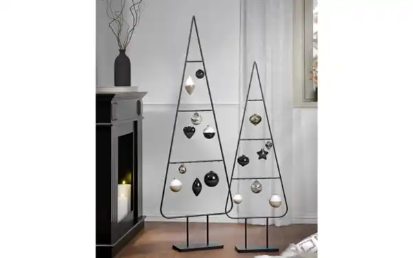 Bild 2 von Christbaumkugel, schwarz/weiß, 10 cm