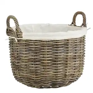 Korb »Universell«, DxH: 48 x 45 cm, rund, Rattan/Baumwolle, grau