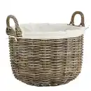 Bild 1 von Korb »Universell«, DxH: 48 x 45 cm, rund, Rattan/Baumwolle, grau