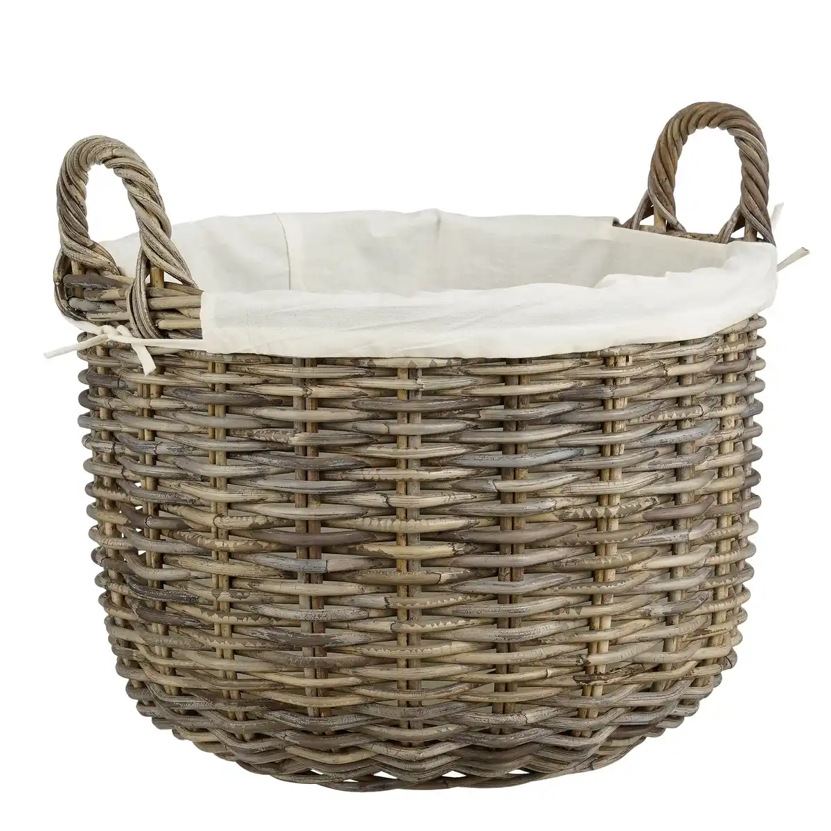 Bild 1 von Korb »Universell«, DxH: 48 x 45 cm, rund, Rattan/Baumwolle, grau