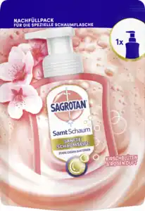 Sagrotan Samt Schaum Sanfte Schaumseife Kirschblüte & Rose Nachfüller, 250 ml
