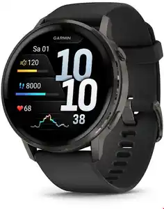 Venu 4 (45mm) Sportuhr mit Silikon-Armband (22mm) schwarz/schiefergrau