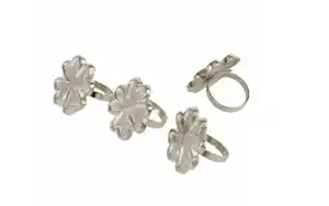 Serviettenringe Lucky, silber, 4er-Set
