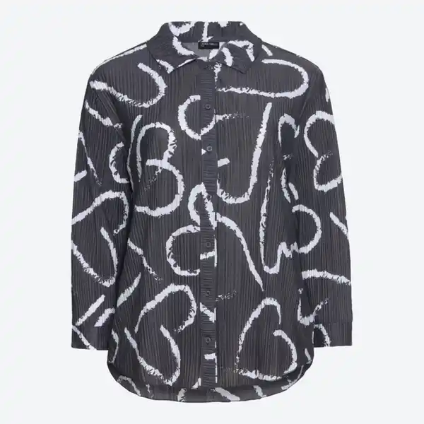 Bild 2 von Damen-Langarm-Bluse mit Herz-Muster, große Größen