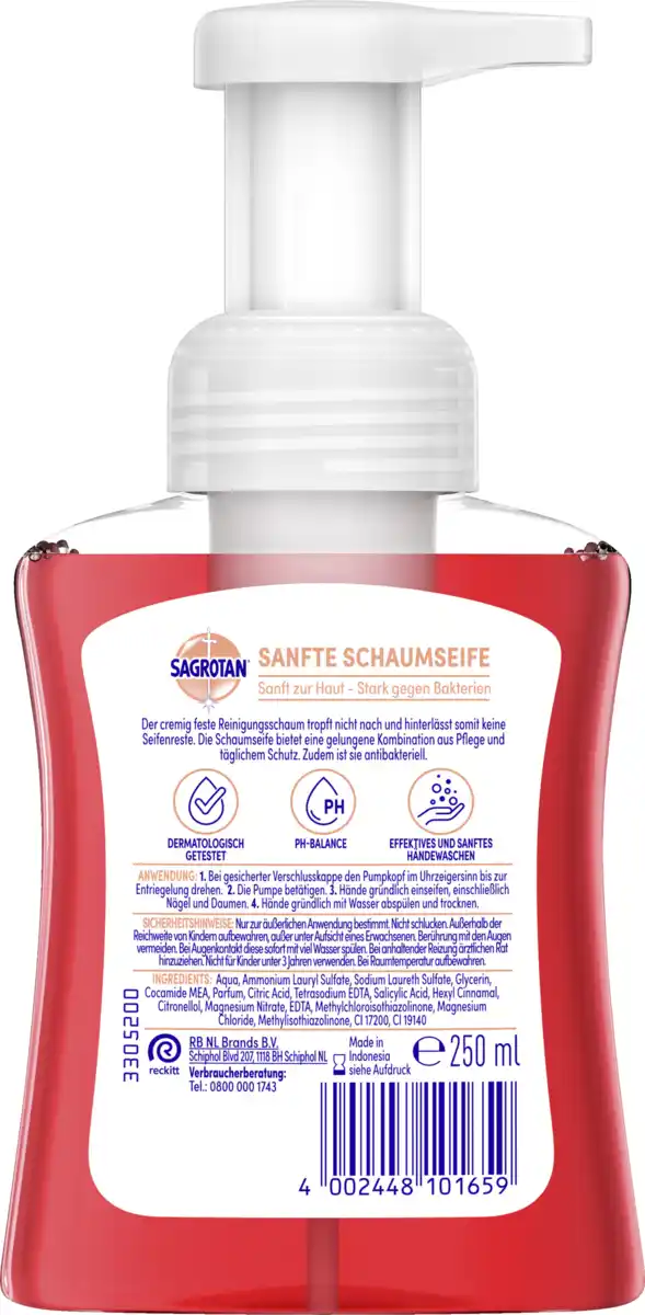 Bild 2 von Sagrotan Samt Schaum Sanfte Schaumseife Kirschblüte & Rose, 250 ml