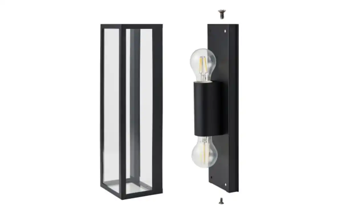 Bild 2 von Wandleuchte Amezola, klar/schwarz, IP44, 38 cm