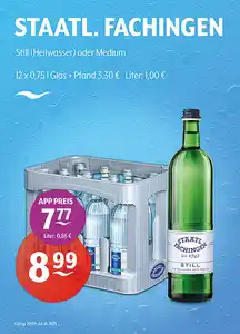 STAATL. FACHINGEN Still (Heilwasser) oder Medium