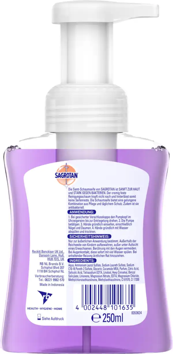Bild 2 von Sagrotan Samt Schaum Sanfte Schaumseife Vanille & Orchidee, 250 ml