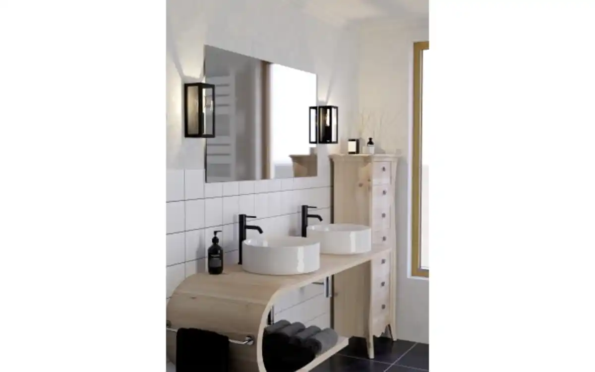 Bild 2 von Wandleuchte Amezola, klar/schwarz, IP44, 26 cm