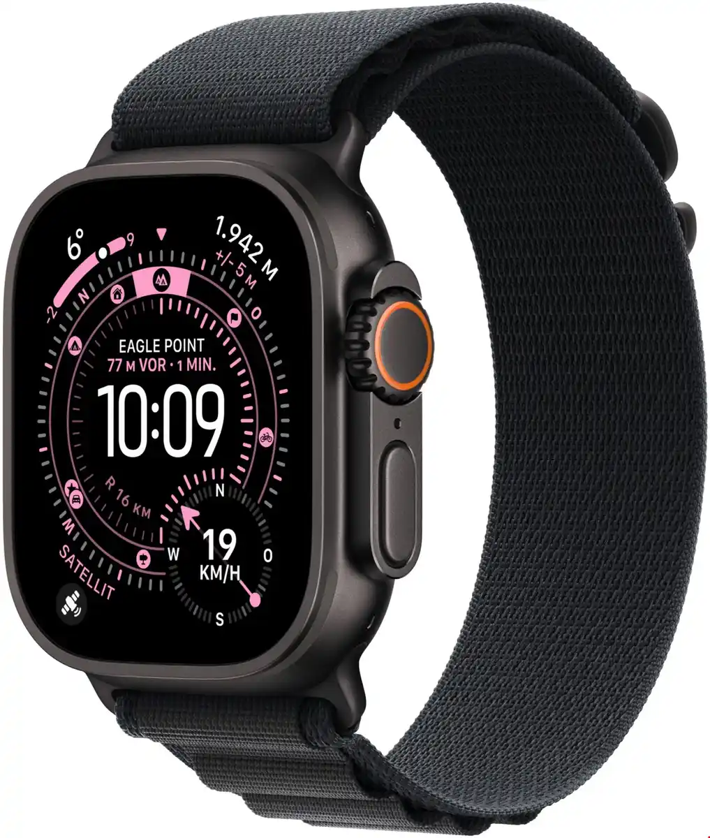 Bild 1 von Apple Watch Ultra 3 (49mm) GPS+5G Smartwatch Titan mit Alpine Loop (L) schwarz/schwarz