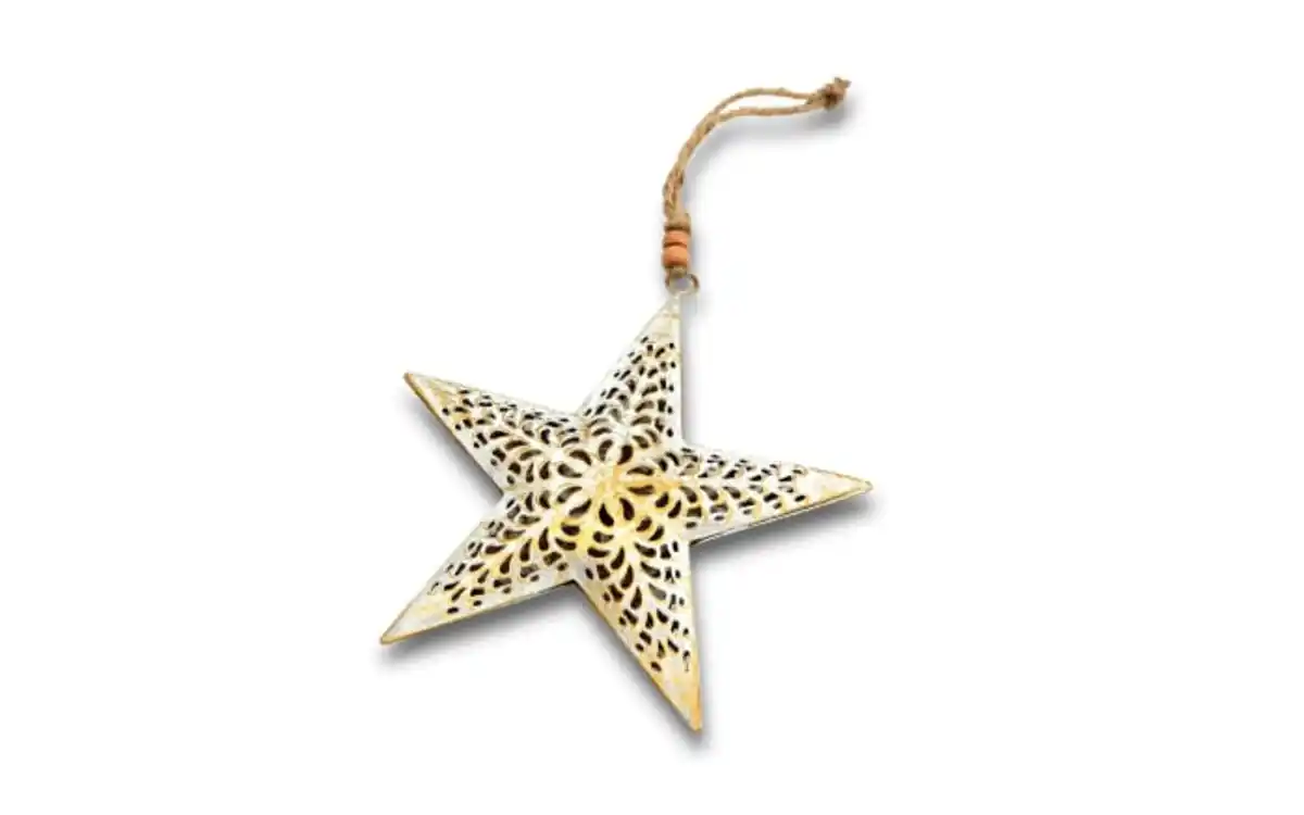Bild 1 von Deko-Stern, gold/weiß