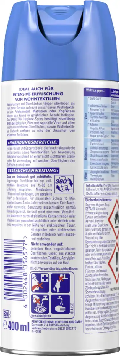 Bild 2 von Sagrotan Desinfektion Hygiene Spray, 400 ml