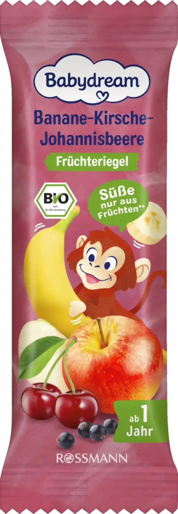 Bild 1 von Babydream Bio Früchteriegel (4x25g) Banane-Kirsche-Johannisbeere, 4 Stück, 100 g