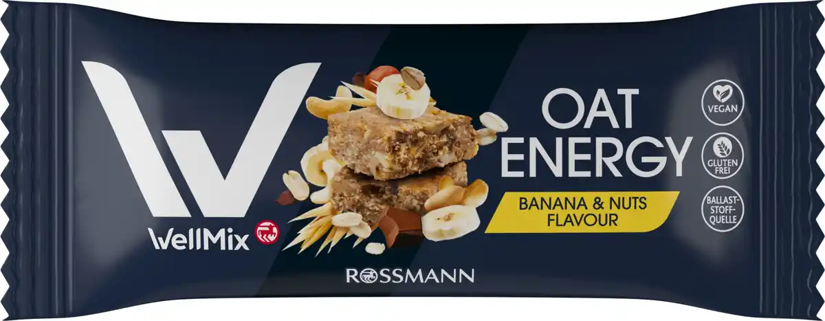 Bild 1 von WellMix Energieriegel Oat Energy Banana & Nuts, 60 g