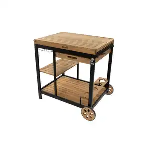 Asado Grillwagen 'Jack' Akazienfarben/schwarz 92 x 82 x 64 cm