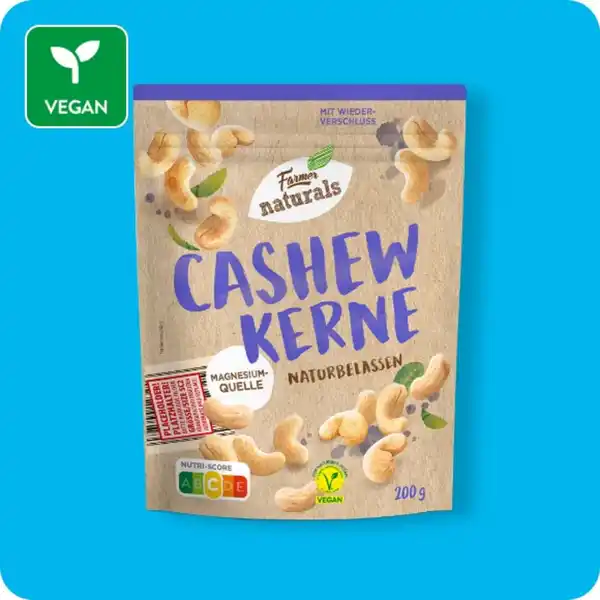 Bild 1 von FARMER NATURALS Cashewkerne, Naturbelassen