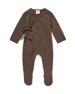 Newborn-Strampler aus Merinowolle dunkelbraun