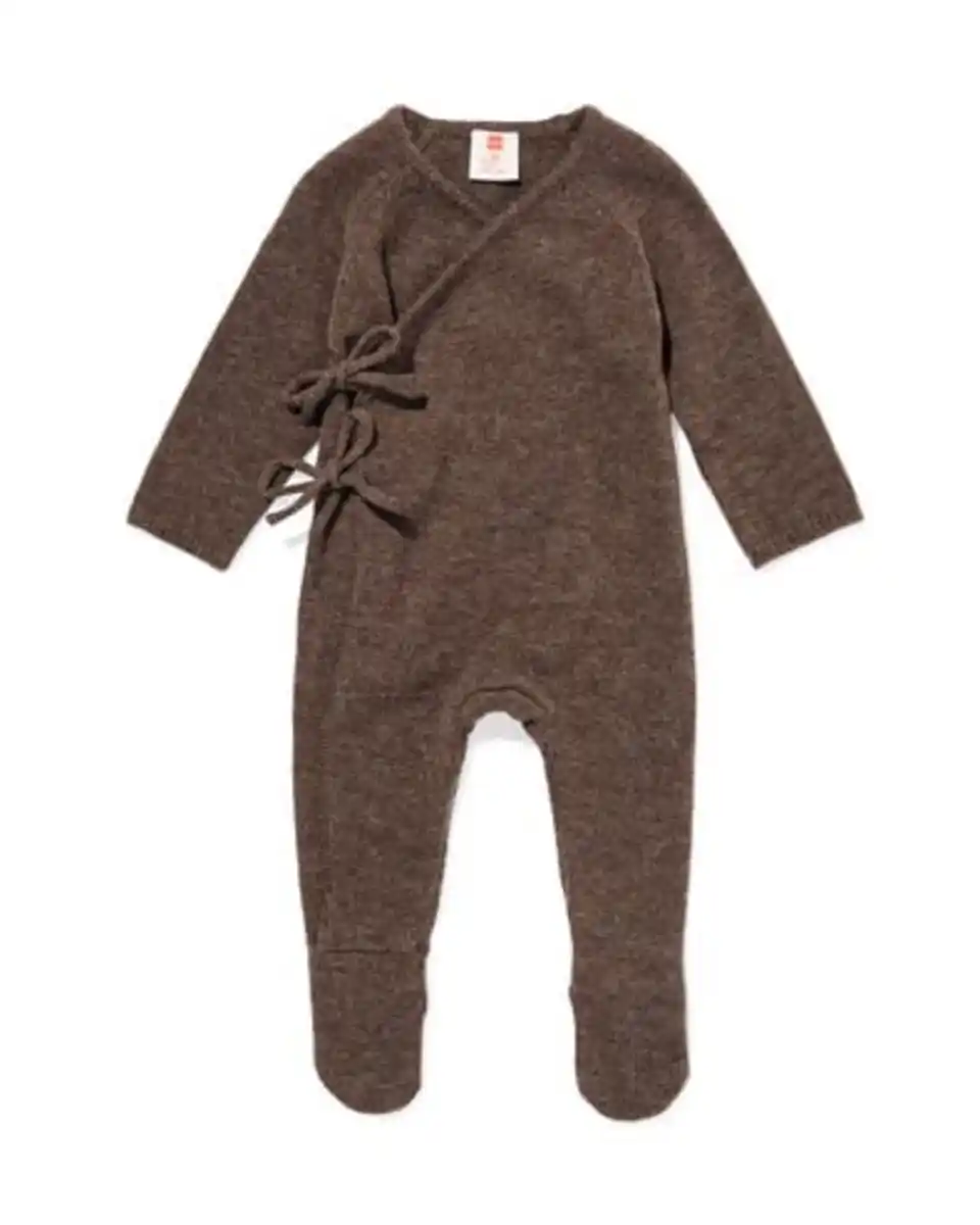 Bild 1 von Newborn-Strampler aus Merinowolle dunkelbraun