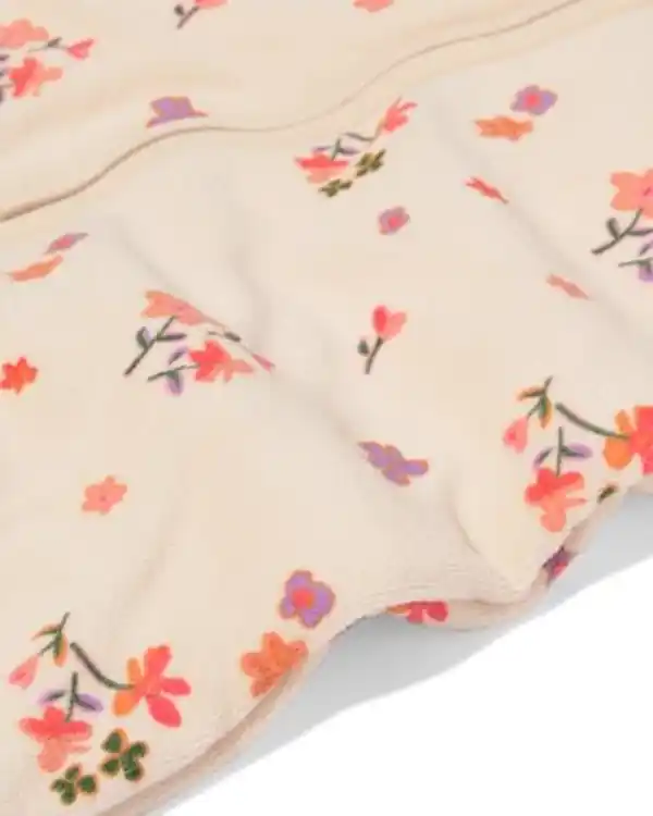 Bild 4 von Schlafsack mit abnehmbaren Ärmeln aus Samt, 3,0 TOG, Blumen beige