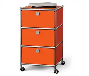 Rollcontainer Metall »CN3« mit 3 Schubladen, orange