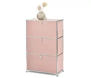 Kommode Metall »CN3« mit 3 Klappenfächern, altrosa