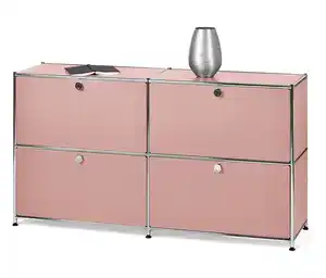 Sideboard Metall »CN3« mit 4 Klappenfächern, altrosa
