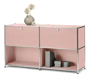 Sideboard Metall »CN3« mit 2 versetzbaren Klappenfächern, altrosa