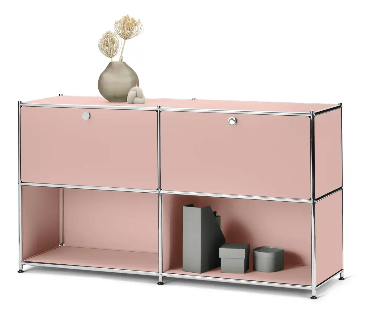 Bild 1 von Sideboard Metall »CN3« mit 2 versetzbaren Klappenfächern, altrosa
