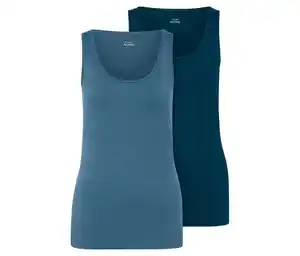 2 Tops, mittelblau/petrol