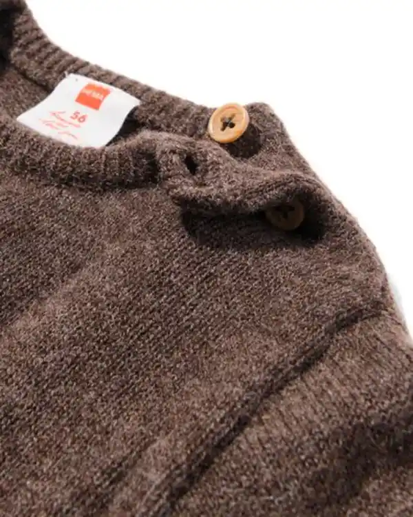Bild 4 von Newborn-Pullover aus Merinowolle dunkelbraun