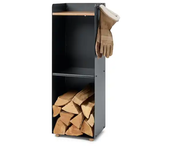 Bild 1 von Hohes Kaminholzregal mit Ablagefläche
