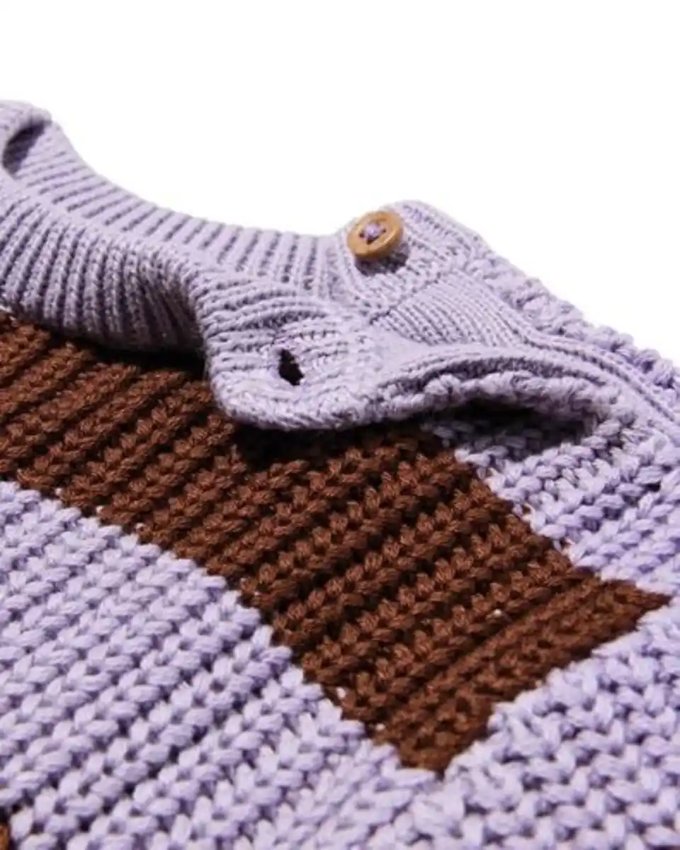 Bild 4 von Babypullover, gestreift violett