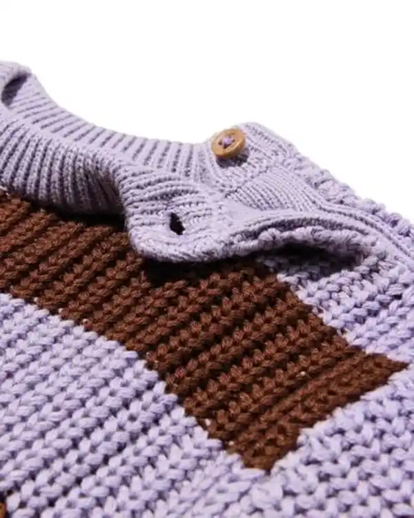 Bild 4 von Babypullover, gestreift violett