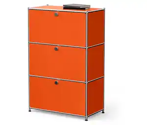 Kommode Metall »CN3« mit 3 Klappenfächern, orange