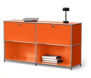 Sideboard Metall »CN3« mit 2 versetzbaren Klappenfächern, orange