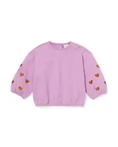 Baby-Sweater mit Herzen violett