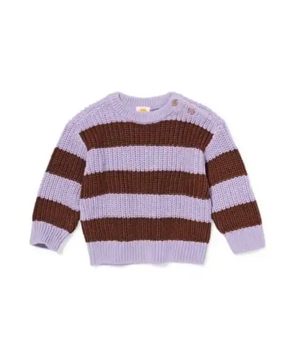 Bild 1 von Babypullover, gestreift violett