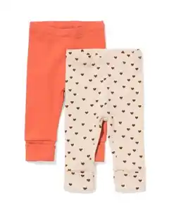 Mitwachsende Babyleggings mit Rippstruktur – 2 Stück rosa