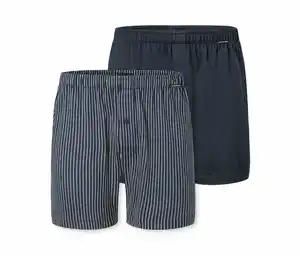 2 SCHIESSER Jersey-Boxer, blau gestreift