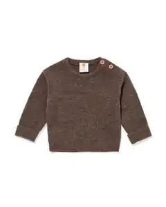 Newborn-Pullover aus Merinowolle dunkelbraun