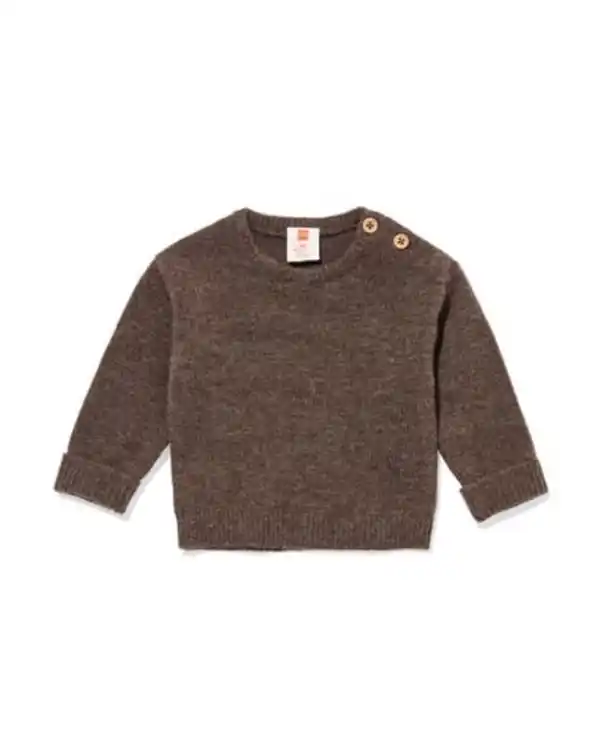 Bild 1 von Newborn-Pullover aus Merinowolle dunkelbraun