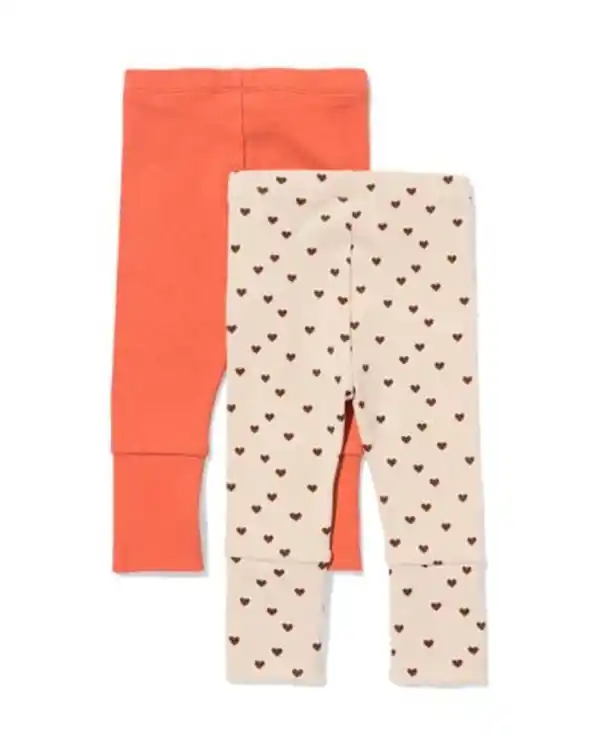 Bild 2 von Mitwachsende Babyleggings mit Rippstruktur – 2 Stück rosa